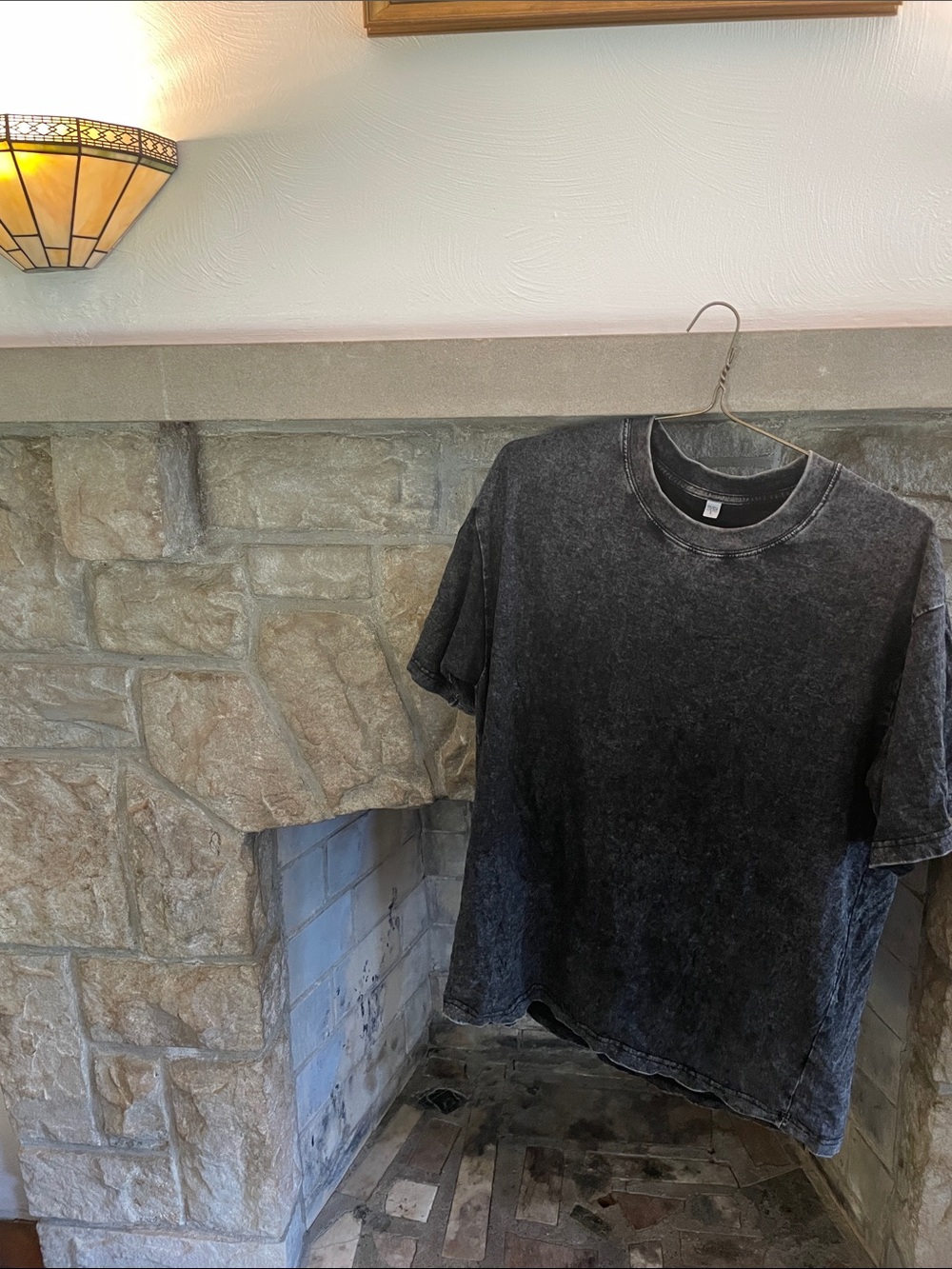 Washed Black Mineral Dye Tee - Soft Vintage Look